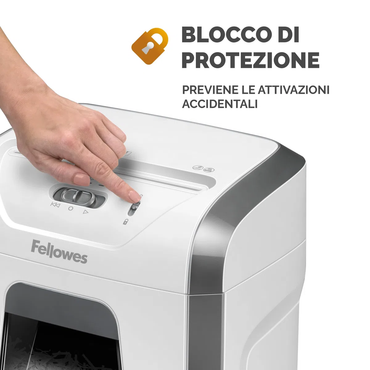 Fellowes Distruggi documenti a frammento FS-12C, 12 fogli, per casa e piccolo ufficio, uso personale, cestino da 19 litri, distruggidocumenti con blocco di sicurezza, bianco [ESCLUSIVA AMAZON]