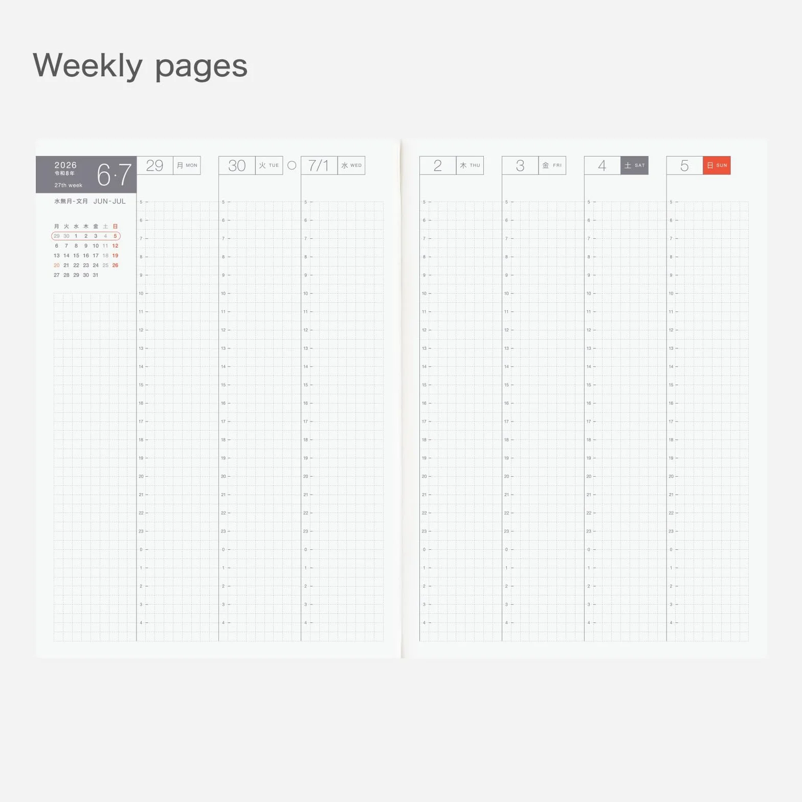 Hobonichi Techo 2026 Cousin Avec Books – Set di 2 libri formato A5, giornaliero, 6 mesi x 2 (inizio gennaio), giapponese, planner