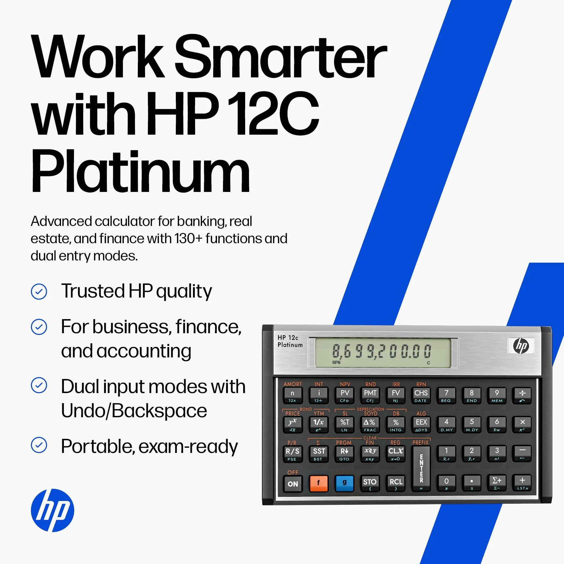 HP Hewlett Packard [] Calcolatrice Financial Platinum RPN Algebrica Programmabile Ref 12C PLATINUM