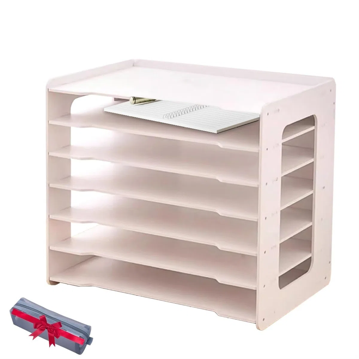 Organizzatore di Carta, 17,5x11,8x15,6 Pollici Organizzatore di File da scrivania, Portadocumenti A3 con 7 Ripiani, Portadocumenti da scrivania, Vassoio per Lettere da scrivania