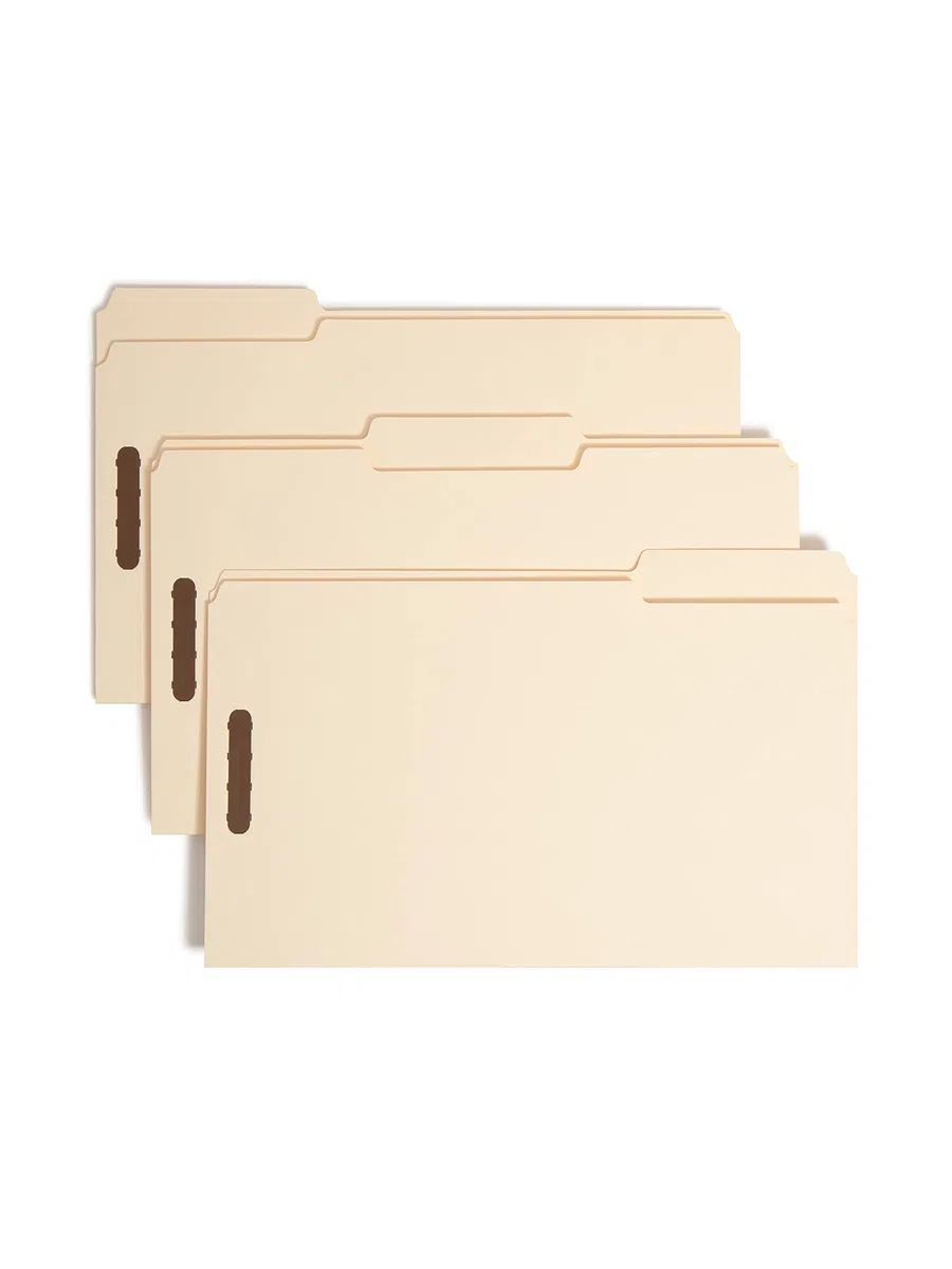 Smead Fastener Heavy-Duty file Folder, 2 Fasteners, 1/3-cut Tab, Legal size, Manila, 50 per box (19600)