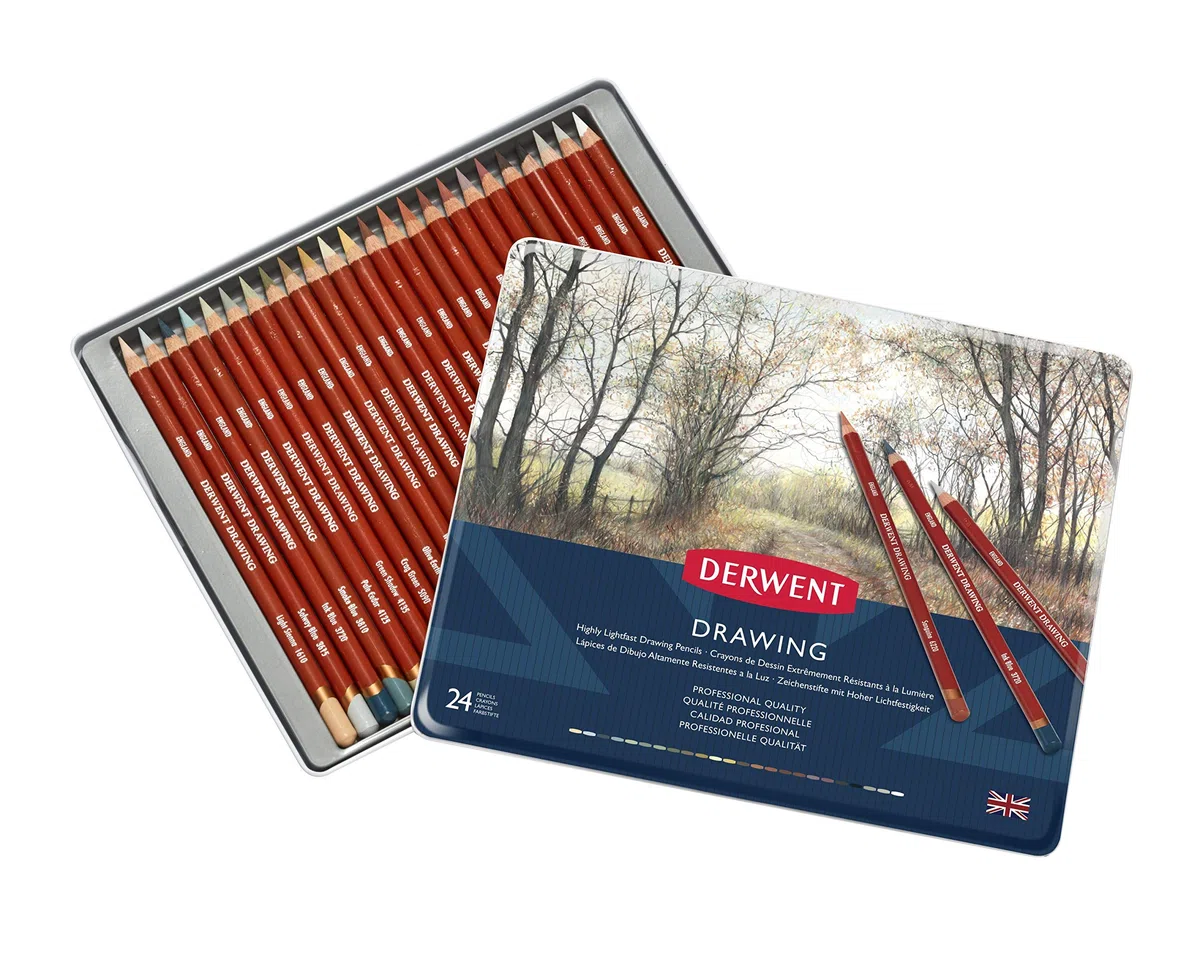 Derwent Drawing Set Di 24 Matite Colorate Per Disegno E Scrittura, Multicolore