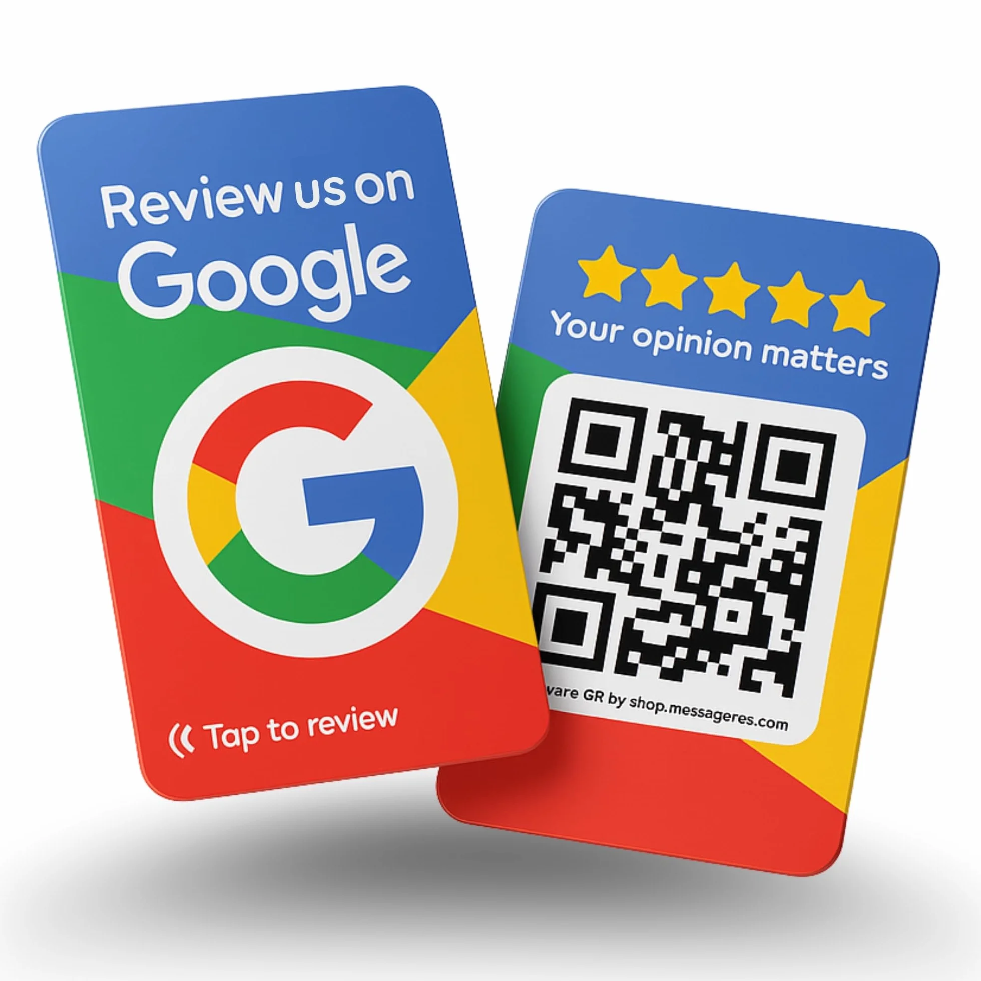 Karta NFC do recenzji Google, konfiguracja na iPhone i Android, zestaw 4 sztuk