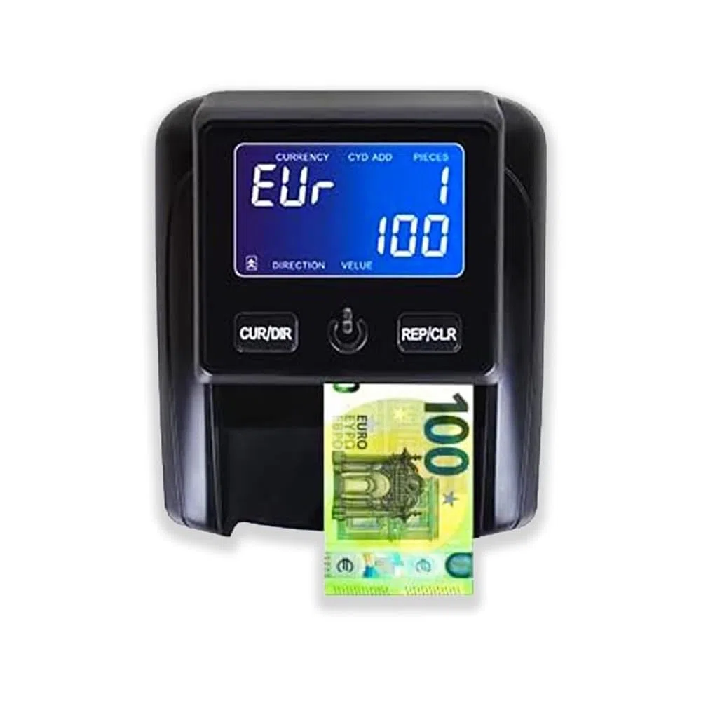 Rilevatore di Banconote False Euro con Contatore con Batteria Ricaricabile