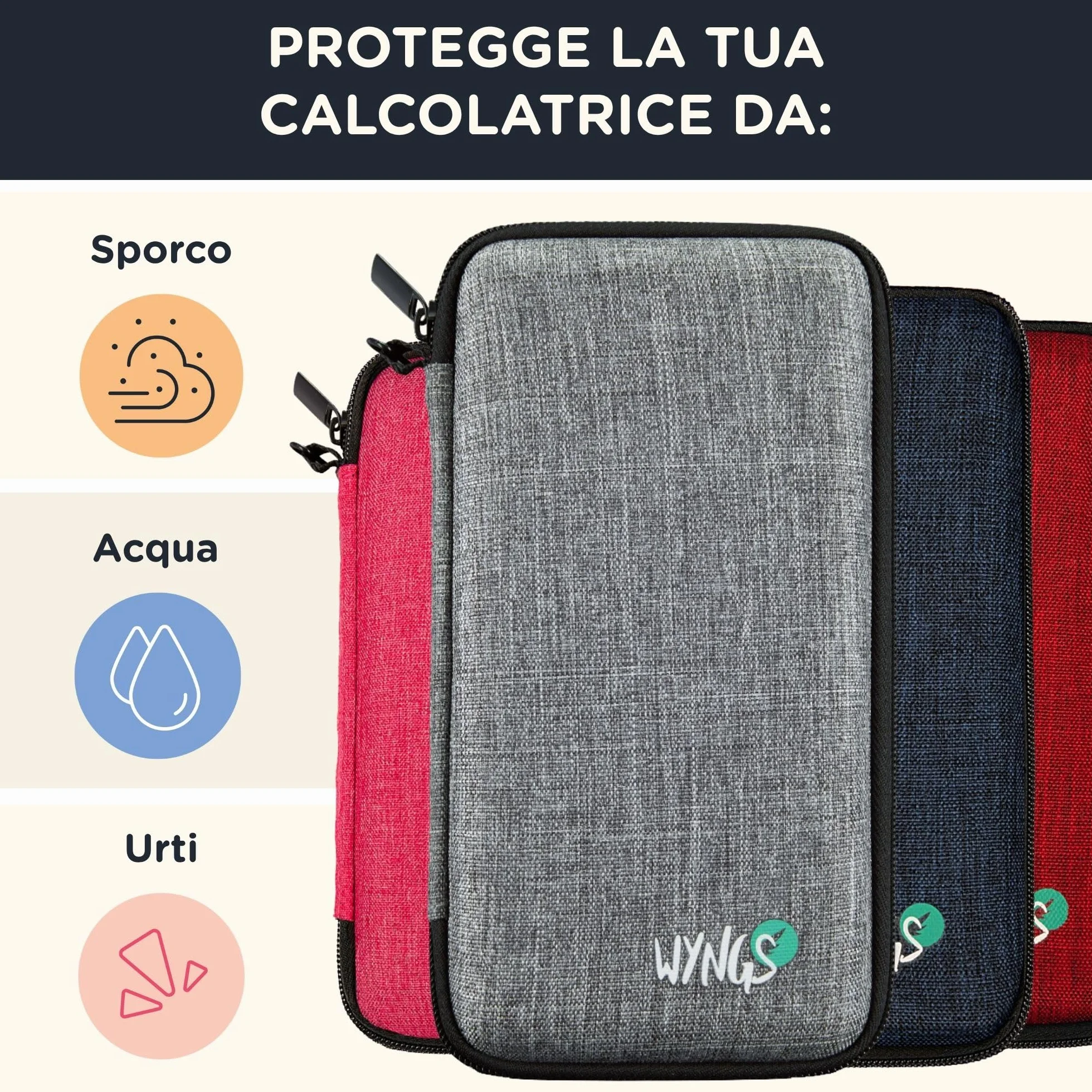 Casio fx-CG50 con Custodia Protettiva WYNGS inclusa Rosso - Calcolatrice Grafica - Pacchetto Base