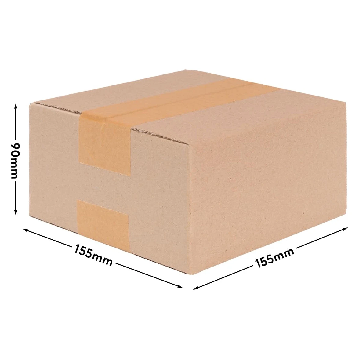 verpacking 200 Scatole cartone quadrate 15 x 15 x 15 cm marroni - Scatole da imballaggio e spedizione DHL un'onda KK 06
