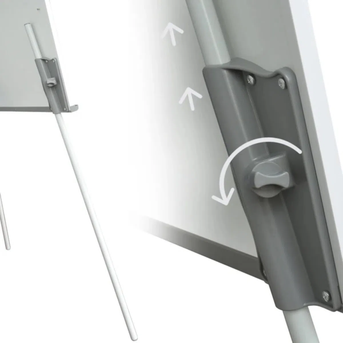 Floordirekt Lavagna a fogli mobili con triplo, supporto per blocchi e bracci laterali, magnetica e scrivibile, autoportante e regolabile in altezza, lavagna magnetica, lavagna con vassoio (coyote)