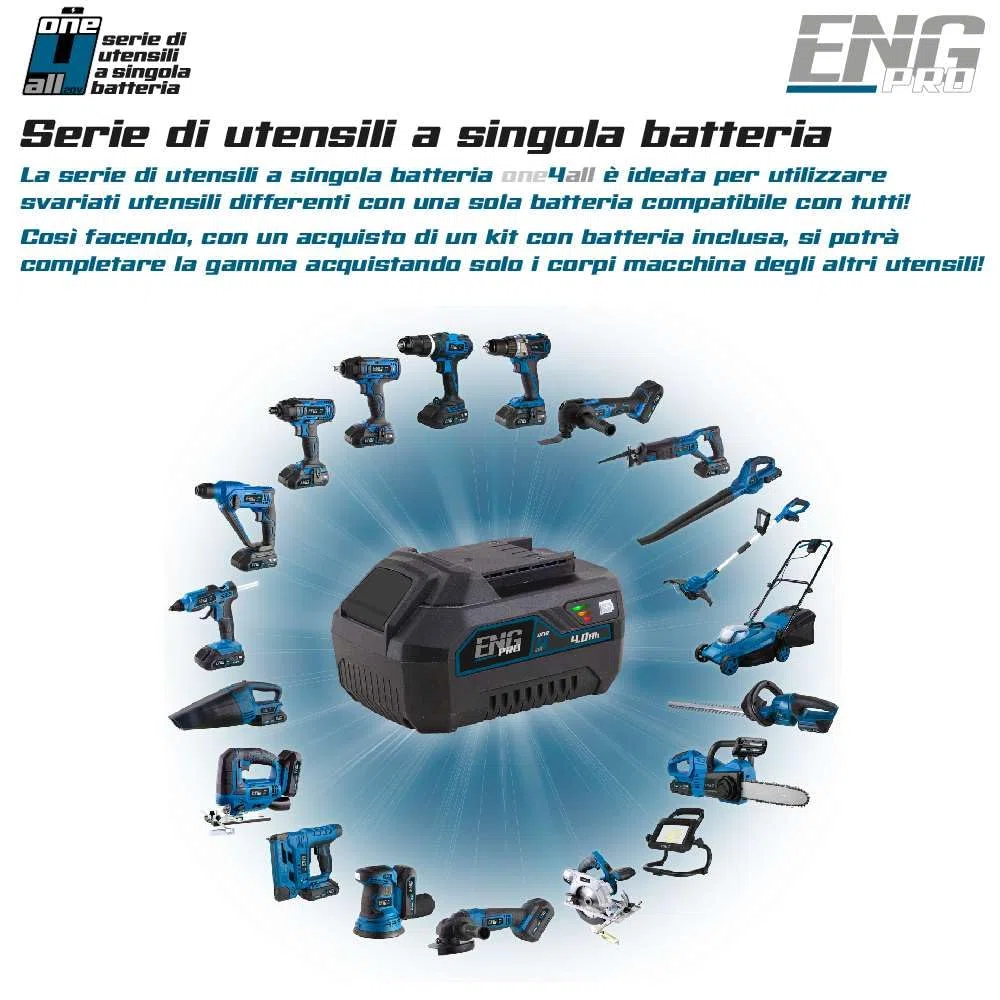 Graffettatrice e Sparachiodi 2-in-1 | Linea Professionale ONE4ALL 20V | 30 Colpi al Minuto, 6 Regolazioni di Pressione | Sicurezza Ergonomica, Luce LED | 2 Batterie 2.0 Ah