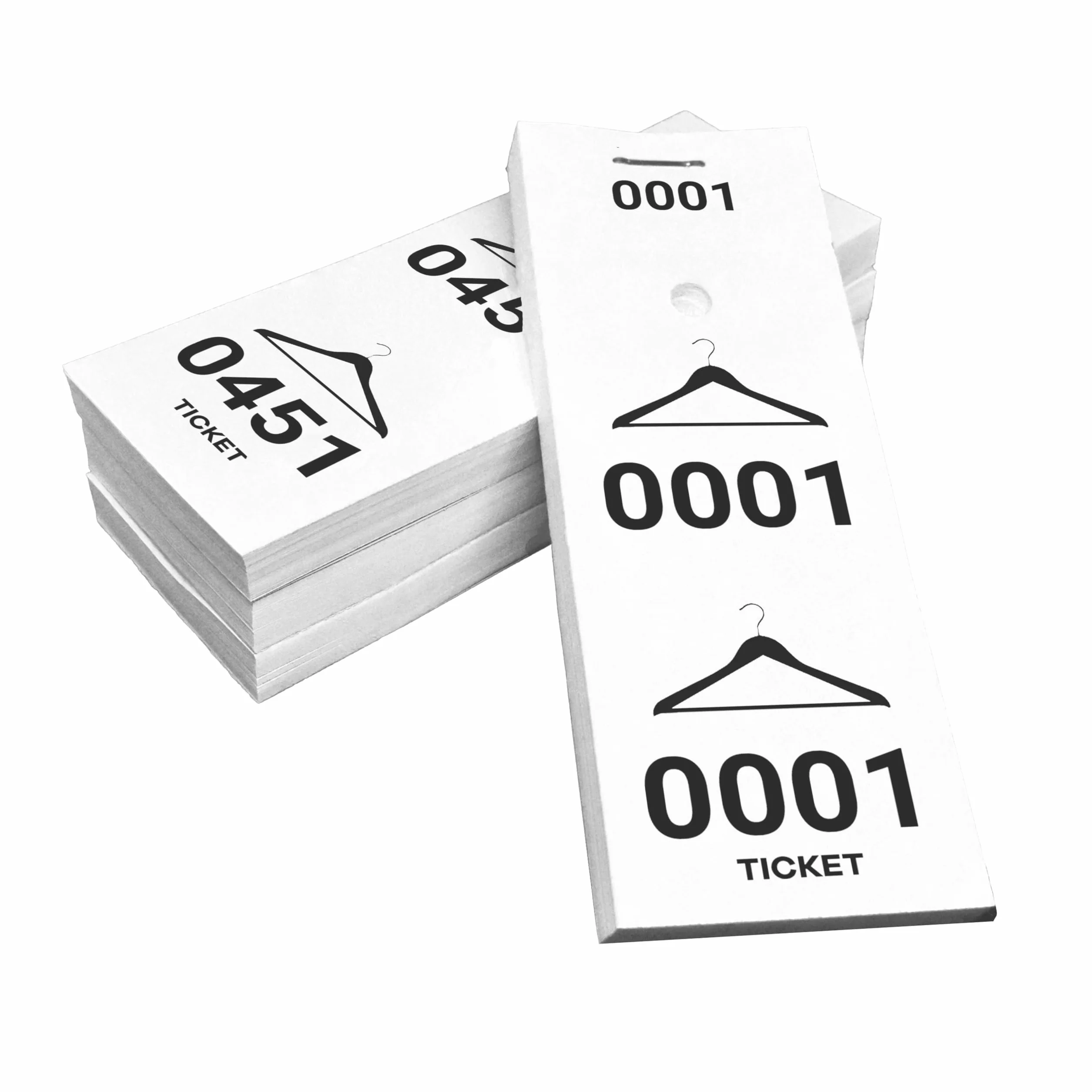 Biglietti Guardaroba Numerati 12x4.5 Carta 140g Bianco 1000