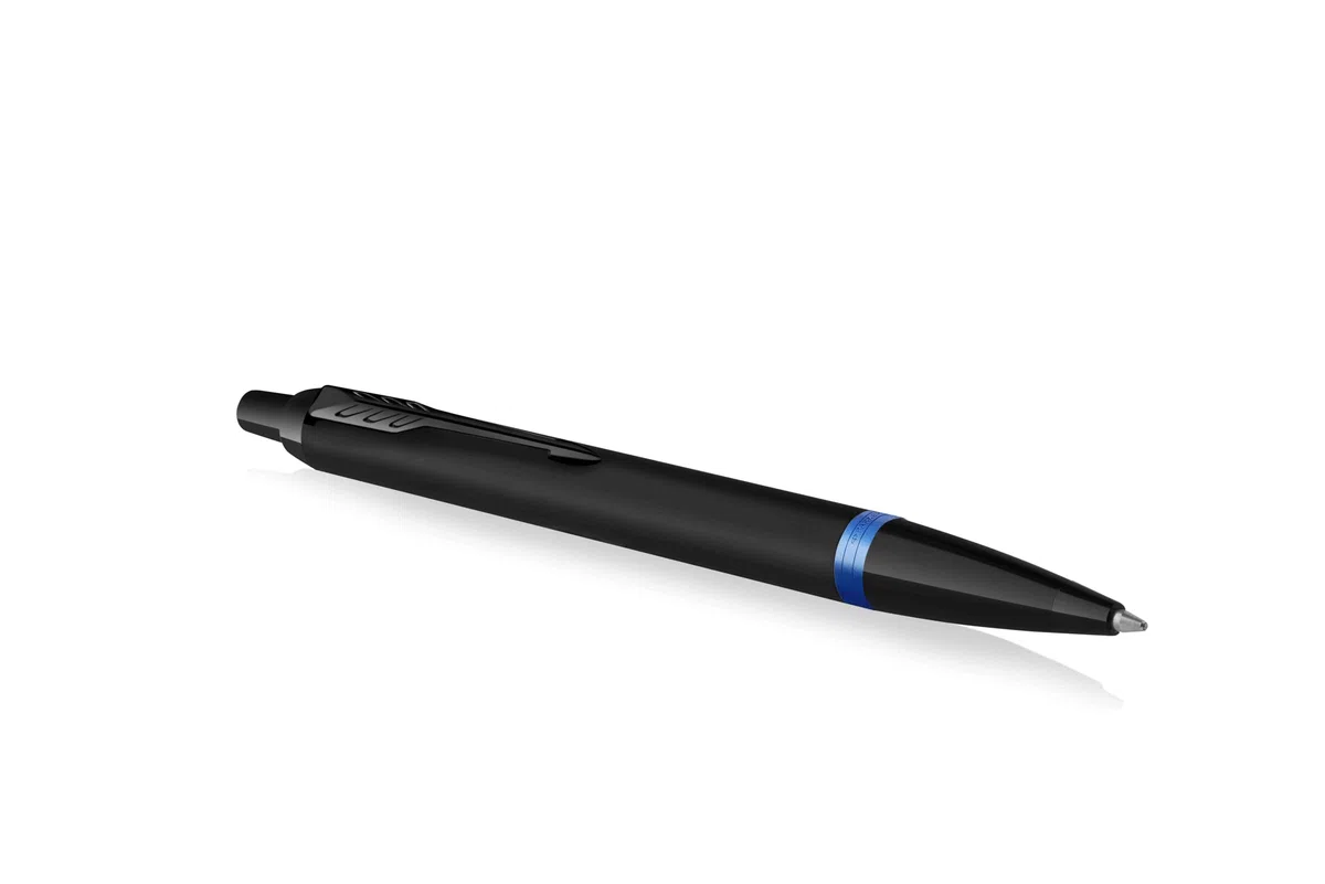 PARKER IM Professionals Vibrant Rings Set penna roller e penna a sfera con incisione, penna premium | confezione regalo | nome | inciso | anniversario | compleanno (blu PVD)