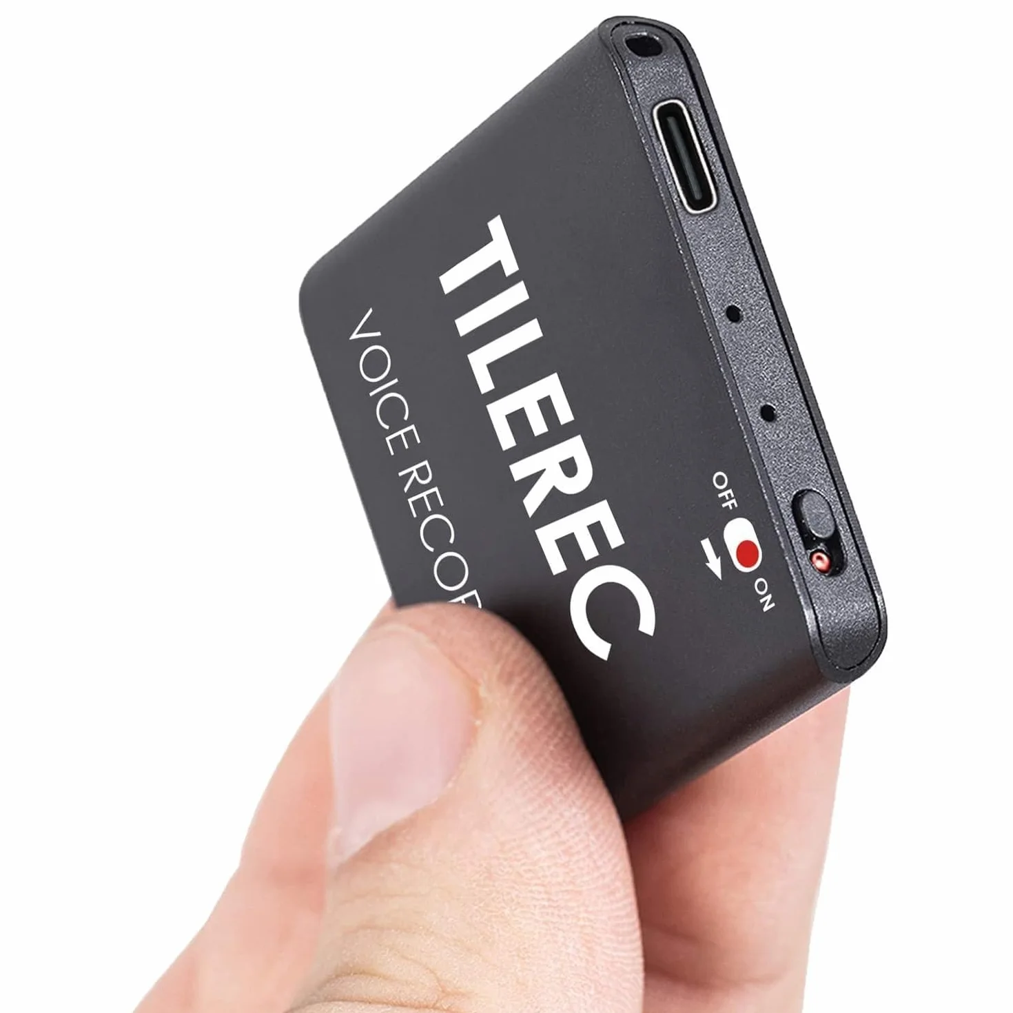 64GB TileREC- Il Più Sottile Registratore Audio con 1145 Ore Capacita - Mini Registratore con Attivazione Vocale- 30 ore Batteria - USB C - File mp3 - Custodia Metallica
