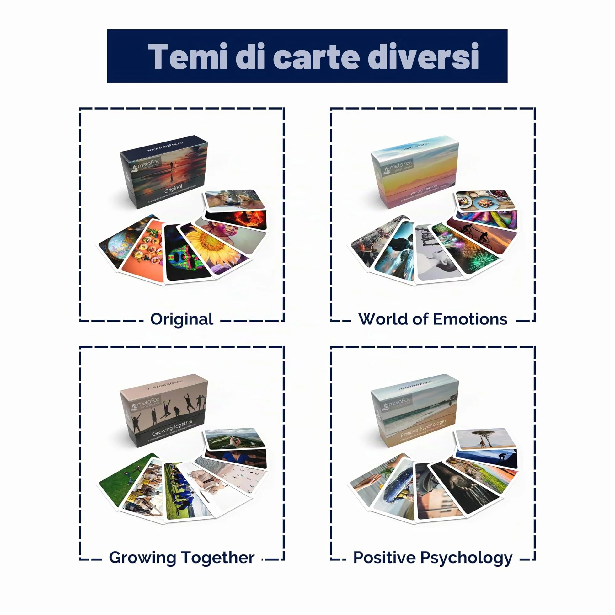 MetaFox Carte Coaching Psicologia Positiva Impulso Terapia Workshop Motivazionali Riflessione