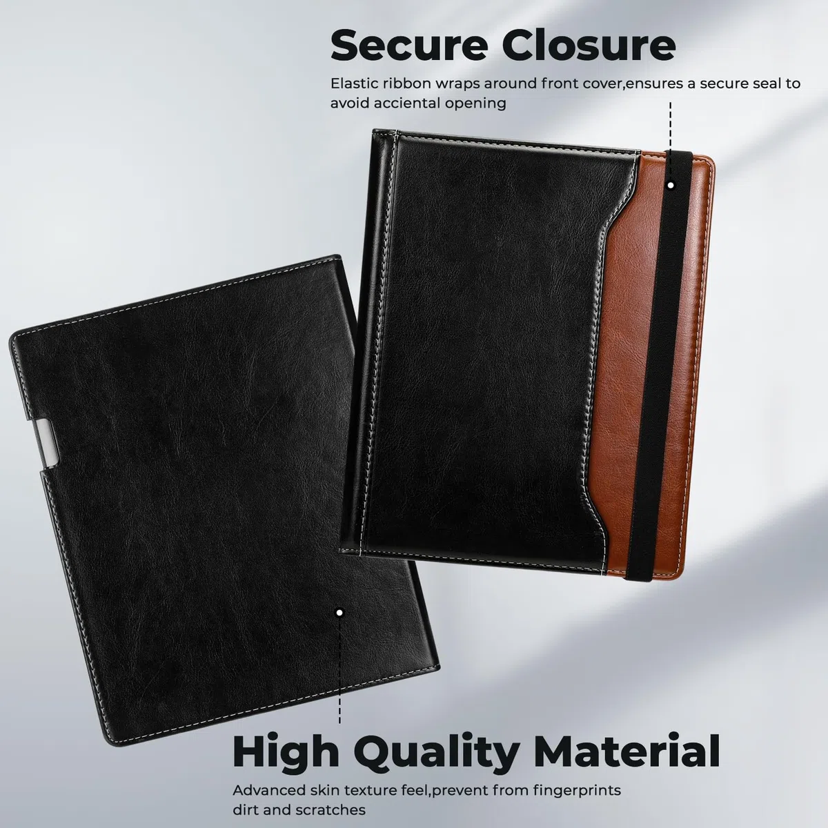 E NET-CASE Custodia per tablet Remarkable Paper Pro da 11,8 pollici (2024) – Design portatile aziendale in pelle PU aggiornata per carta digitale Remarkable Paper Pro con portapenne (nero vs marrone)