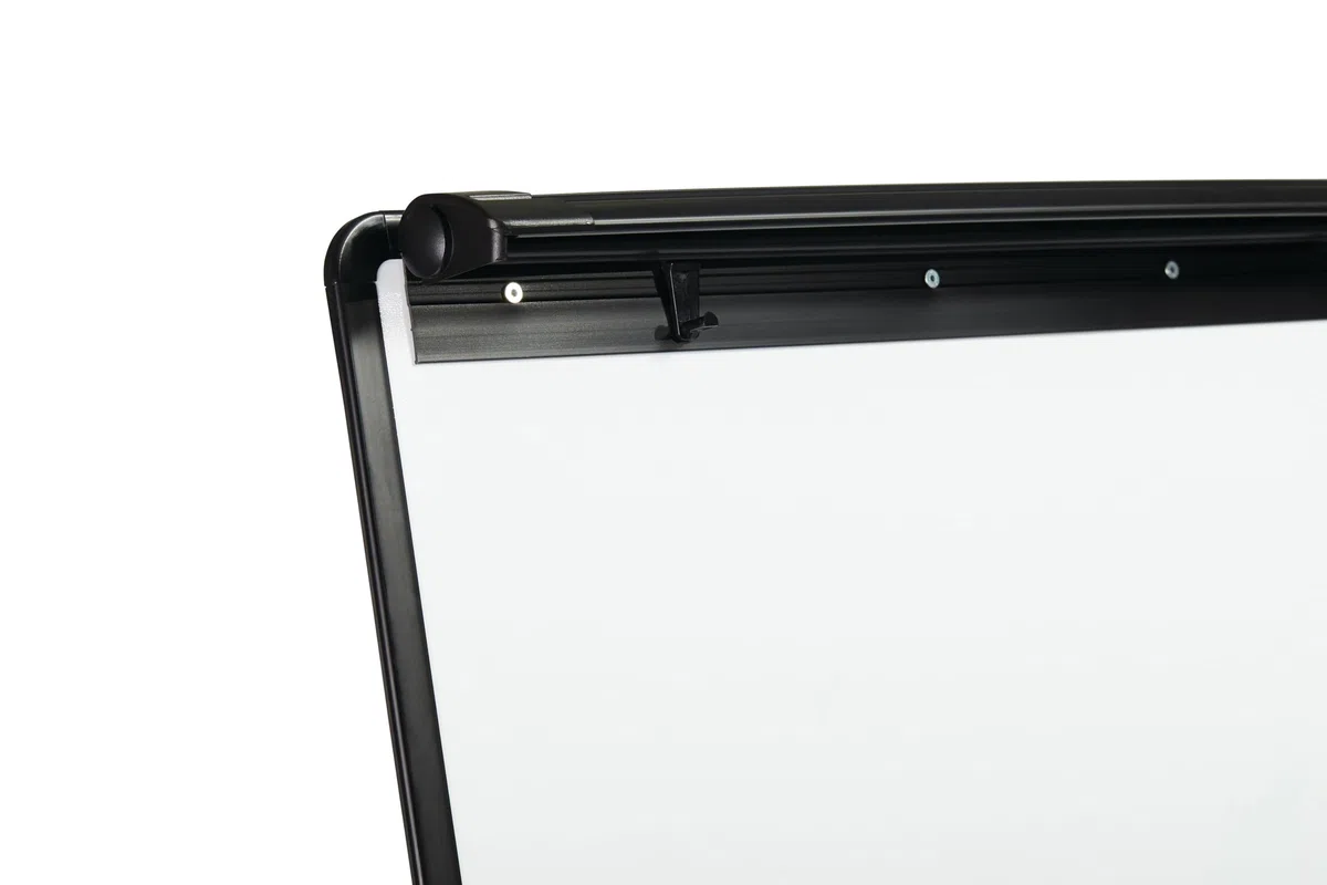Bi-Office Lavagna Portablocco, Cavalletto Treppiedi Basic Non Magnetico, Cornice in Nero, Dimensioni Pannello Euro 700 x 1000 mm