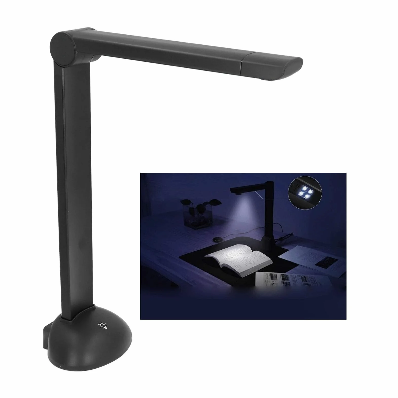 Scanner per Documenti HD 12 MP con Luce LED | Fotocamera per Scansione File 3672x2856 Ad Alta Risoluzione per Ufficio e Hing | Fotocamera per Documenti Facile Scansione e