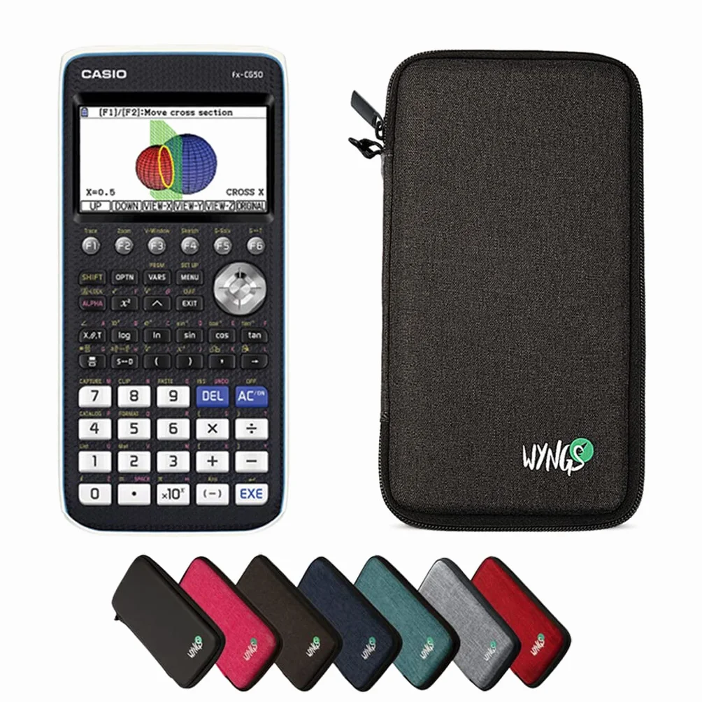 Casio fx-CG50 con Custodia Protettiva WYNGS inclusa Grigio Scuro - Calcolatrice Grafica - Pacchetto Base