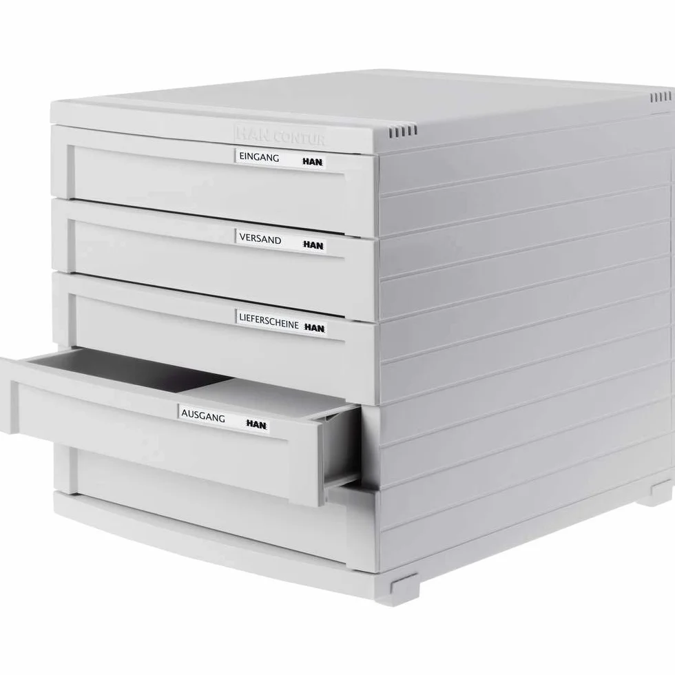 Han - Struttura portadocumenti, con 5 cassetti chiusi, formato B4, linea Contur grigio