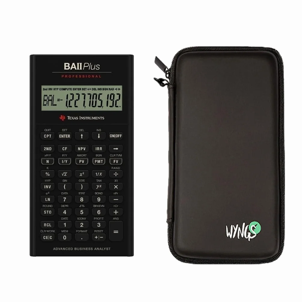 Texas Instruments TI-BA II Plus Professional + custodia protettiva SafeCase + estensione di garanzia