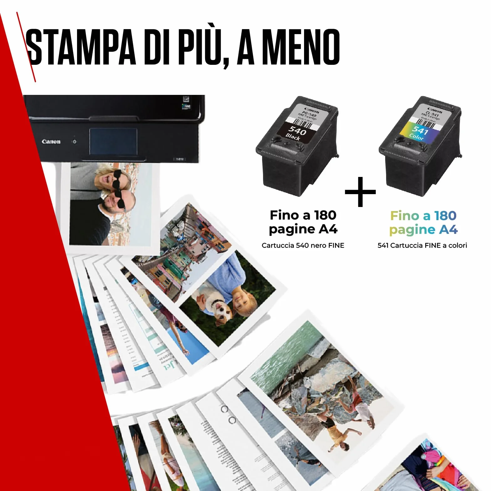 Canon PG-540 CL-541 Original Ink Cartridges 2-Pack Black Color Photo Paper 4x6 50 Sheets