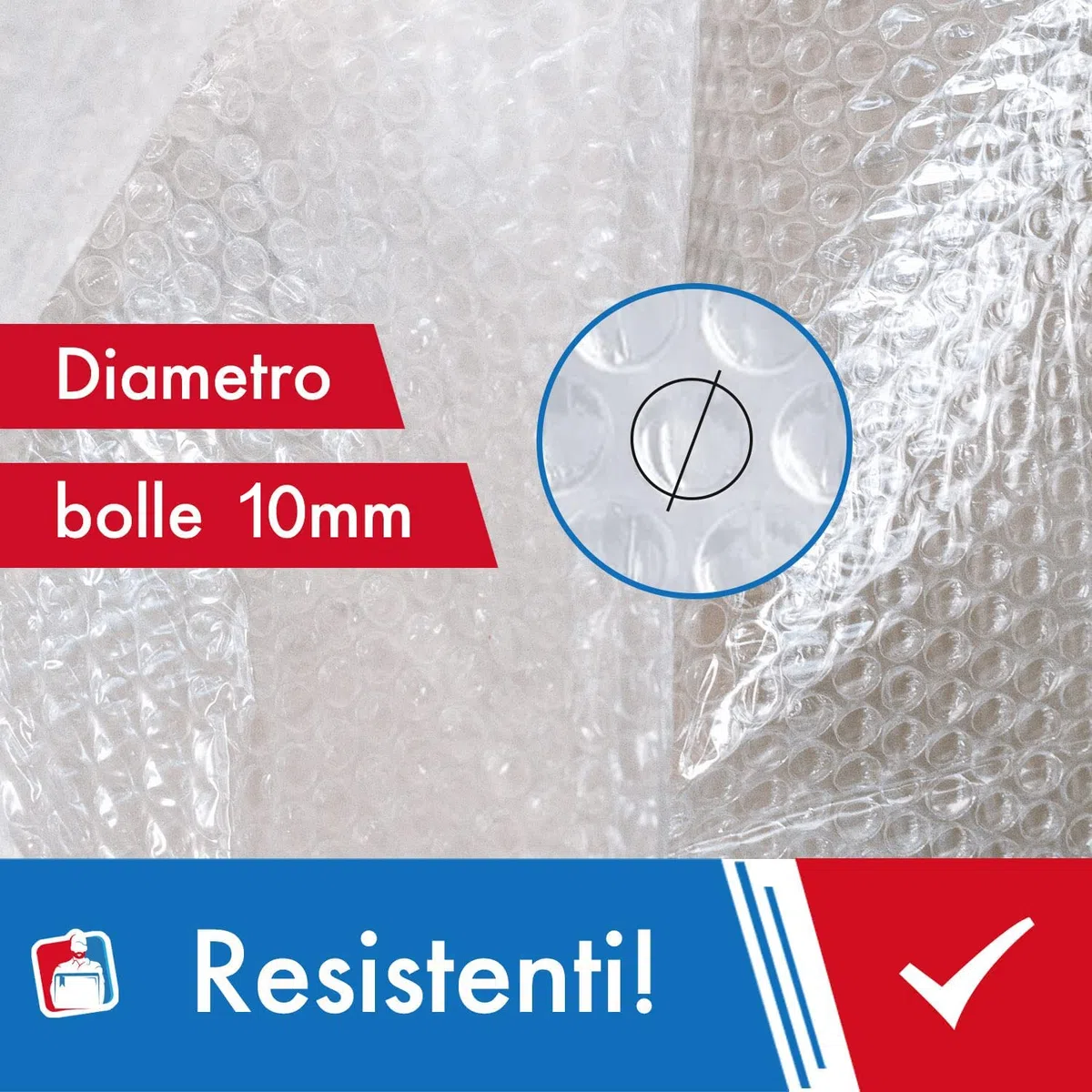 IMBALLAGGI 2000 - Pluriball Imballaggio, 1Pz 1,5x100M 55gr/mq Ideale per Spedizione Trasloco e Trasporto, Plastica per Imballaggio con Bolle Valida come Imballaggio per Spedizioni e Protezione Oggetti