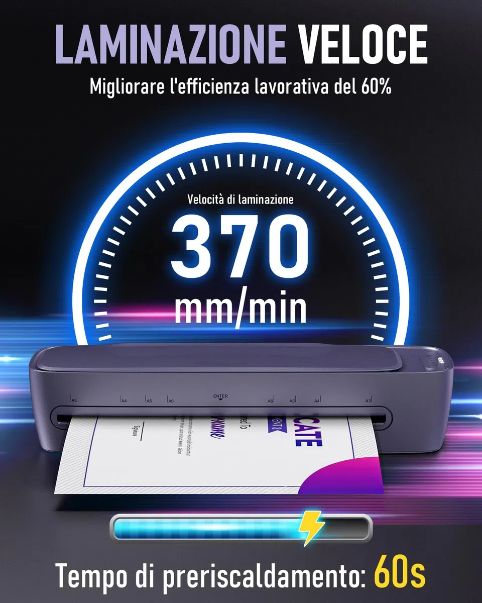 Plastificatrice A3 con 30 Foglio di Laminazione, Caldo e Freddo Plastificatore per A3 A4 A5 A6, 9 in 1 Macchina Plastificatrice con Taglierina e Arrotondatore per Scuola, Ufficio, Casa
