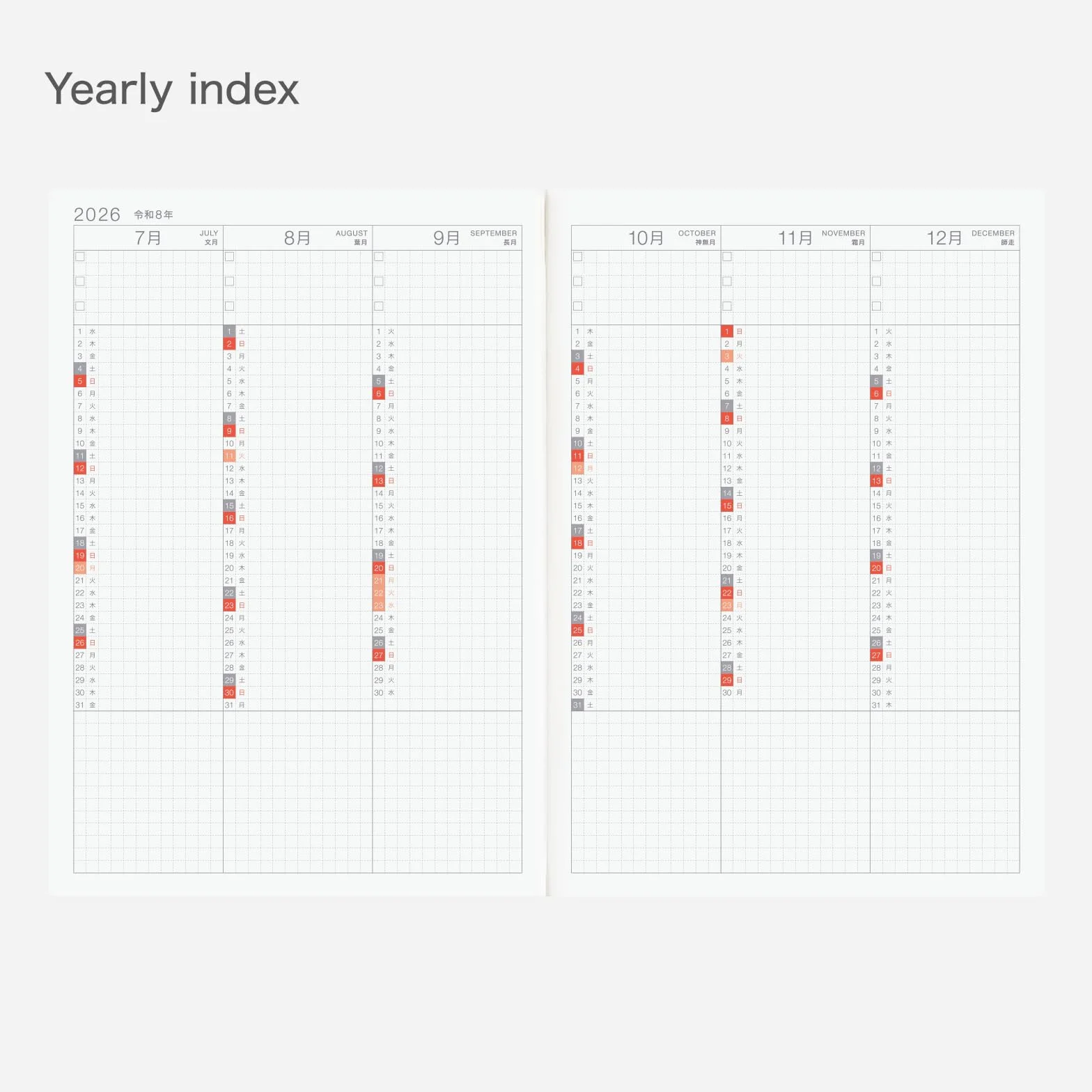 Hobonichi Techo 2026 Cousin Avec Books – Set di 2 libri formato A5, giornaliero, 6 mesi x 2 (inizio gennaio), giapponese, planner
