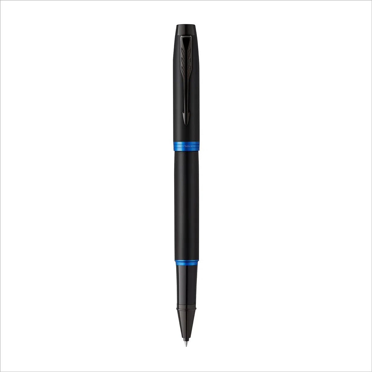 PARKER IM Professionals Vibrant Rings Set penna roller e penna a sfera con incisione, penna premium | confezione regalo | nome | inciso | anniversario | compleanno (blu PVD)