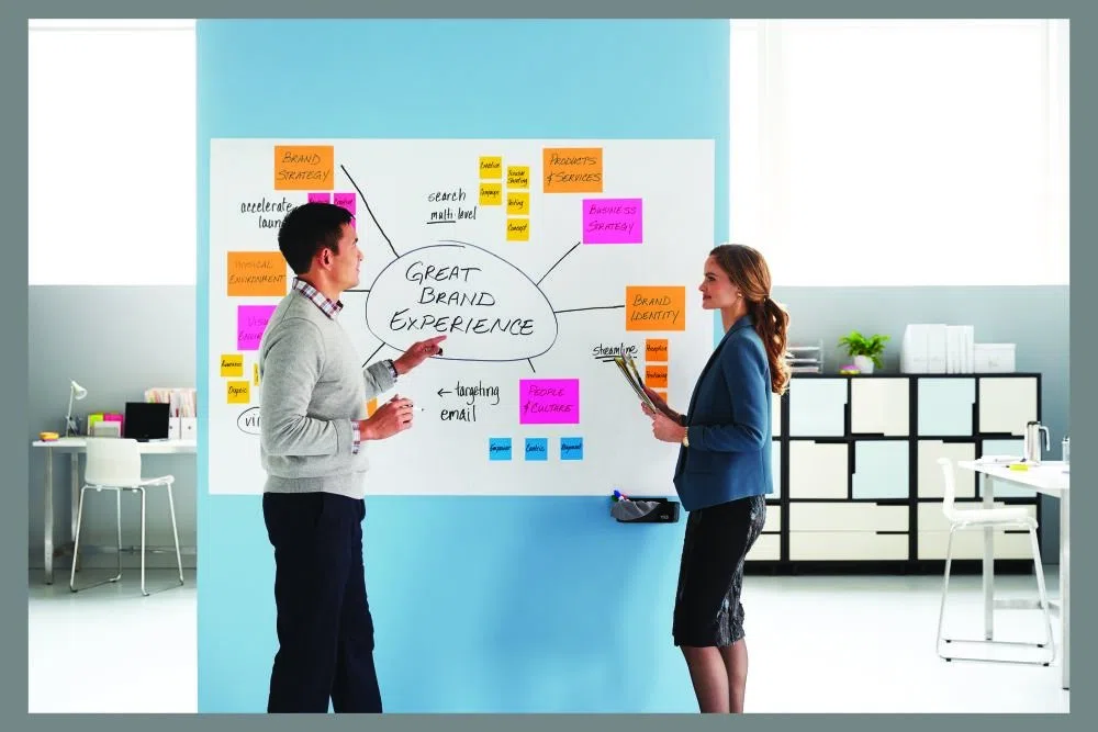 Post-it Super Sticky Dry Erase Lavagna Cancellabile, Lavagna Autoadesiva per Ufficio e Riunioni, Lavagna Meeting Chart, Lavagna Bianca da Muro, Colore Bianco Lucido, Rotolo 60.9x91.4 cm