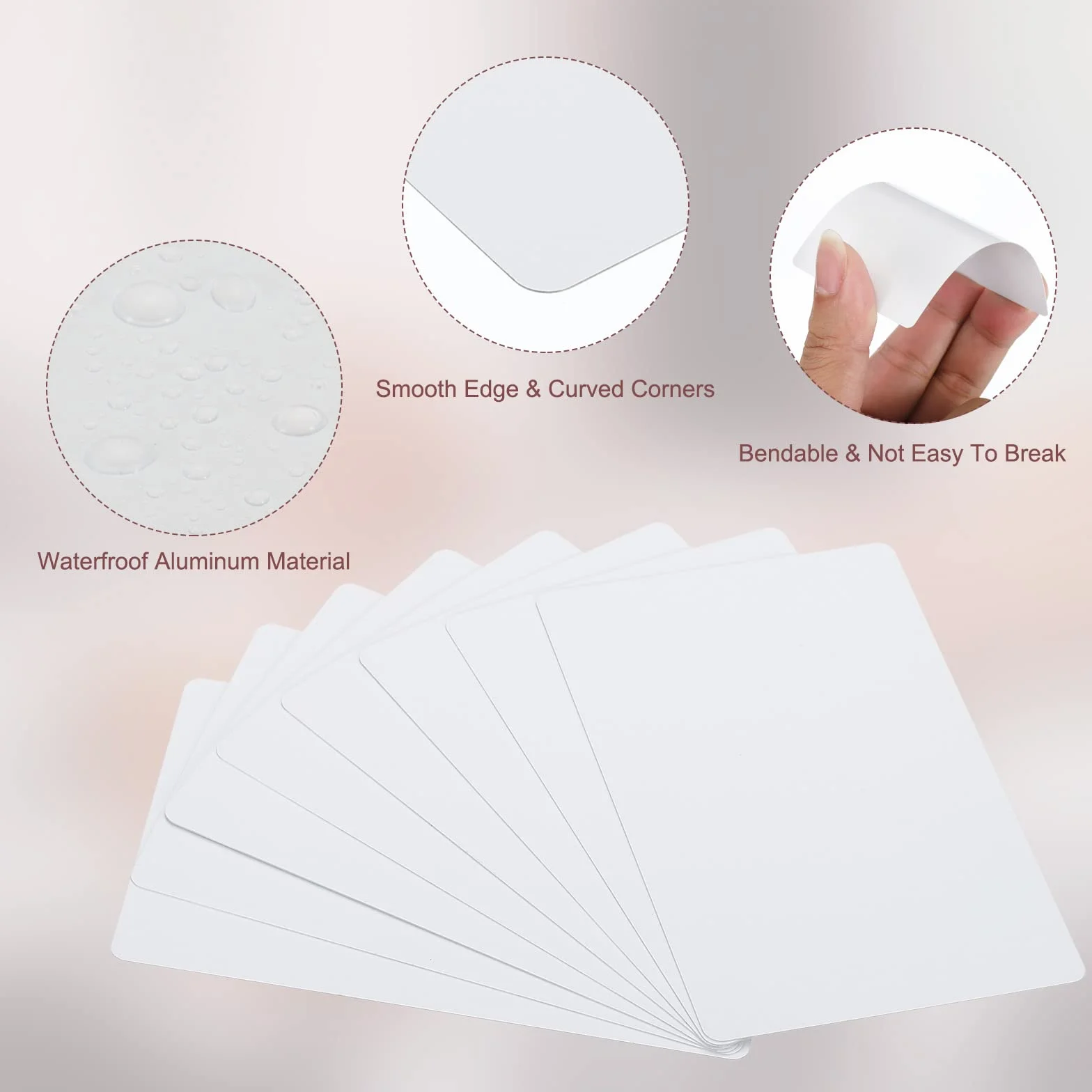 PATIKIL 150pz Sublimazione Metallo Carte Bianco 0.21mm Spessore 3.4x2.1" Alluminio Stampabile Nome Scheda per Personalizzato DIY Stampa
