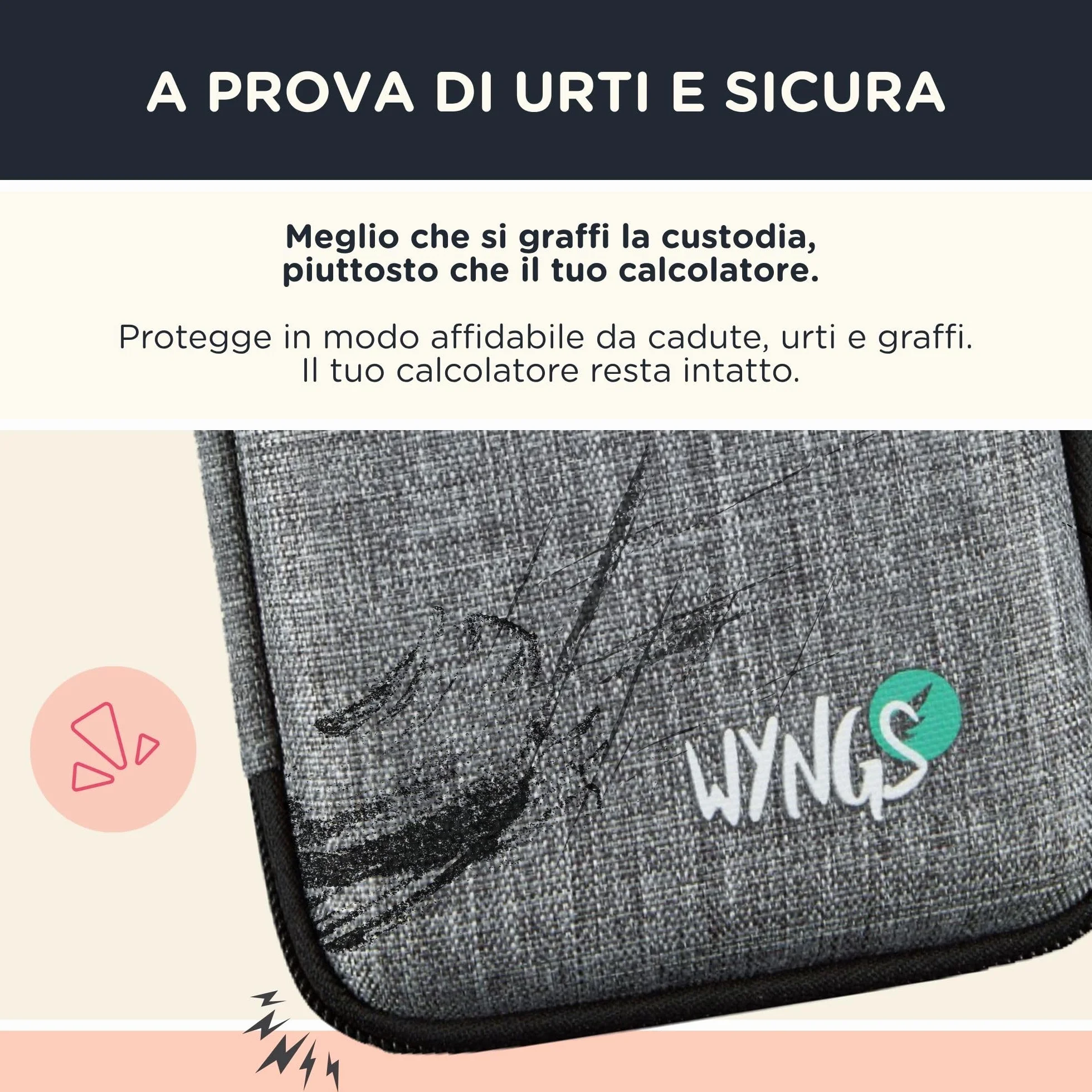 Casio fx-CG50 con Custodia Protettiva WYNGS inclusa Rosso - Calcolatrice Grafica - Pacchetto Base