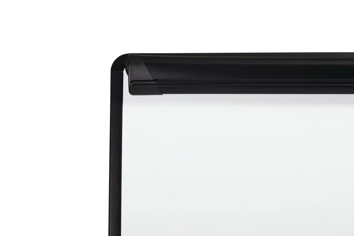 Bi-Office Lavagna Portablocco, Cavalletto Treppiedi Basic Non Magnetico, Cornice in Nero, Dimensioni Pannello Euro 700 x 1000 mm