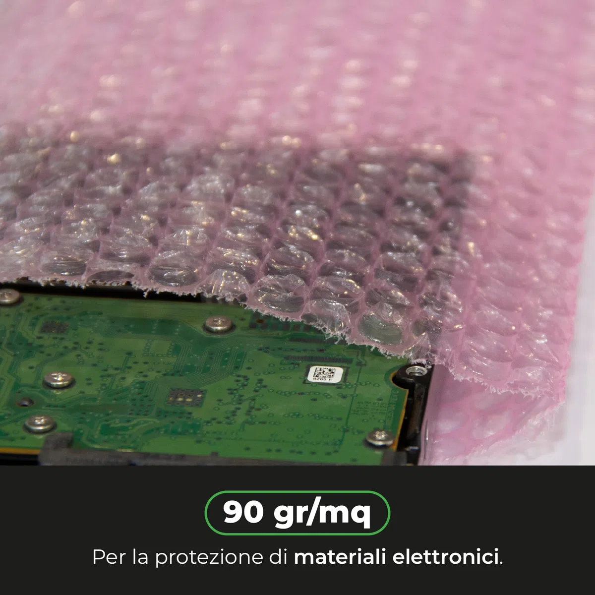 ImballaggiPer Rotolo Pluriball Antistatico 50cm x 190mt 90gr/mq, Bobina per Imballaggio di Materiale Elettronico