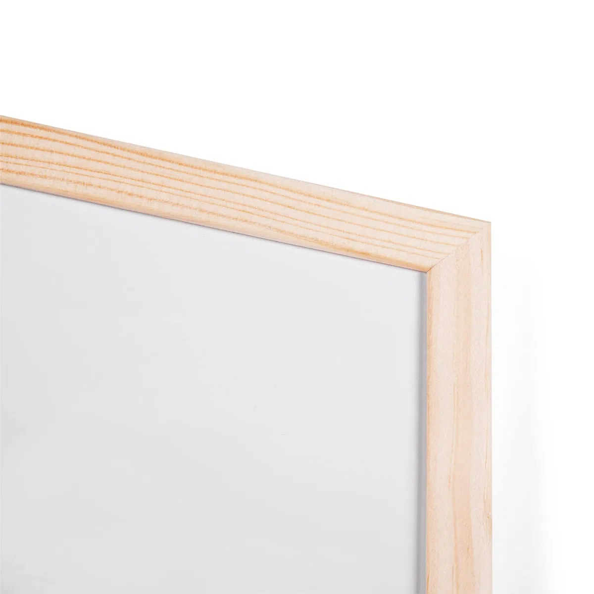 Bi-Joy Lavagna Bianca Non magnetica, Superficie cancellabile a secco, con Cornice in Legno di Pino (80 x 60 cm)