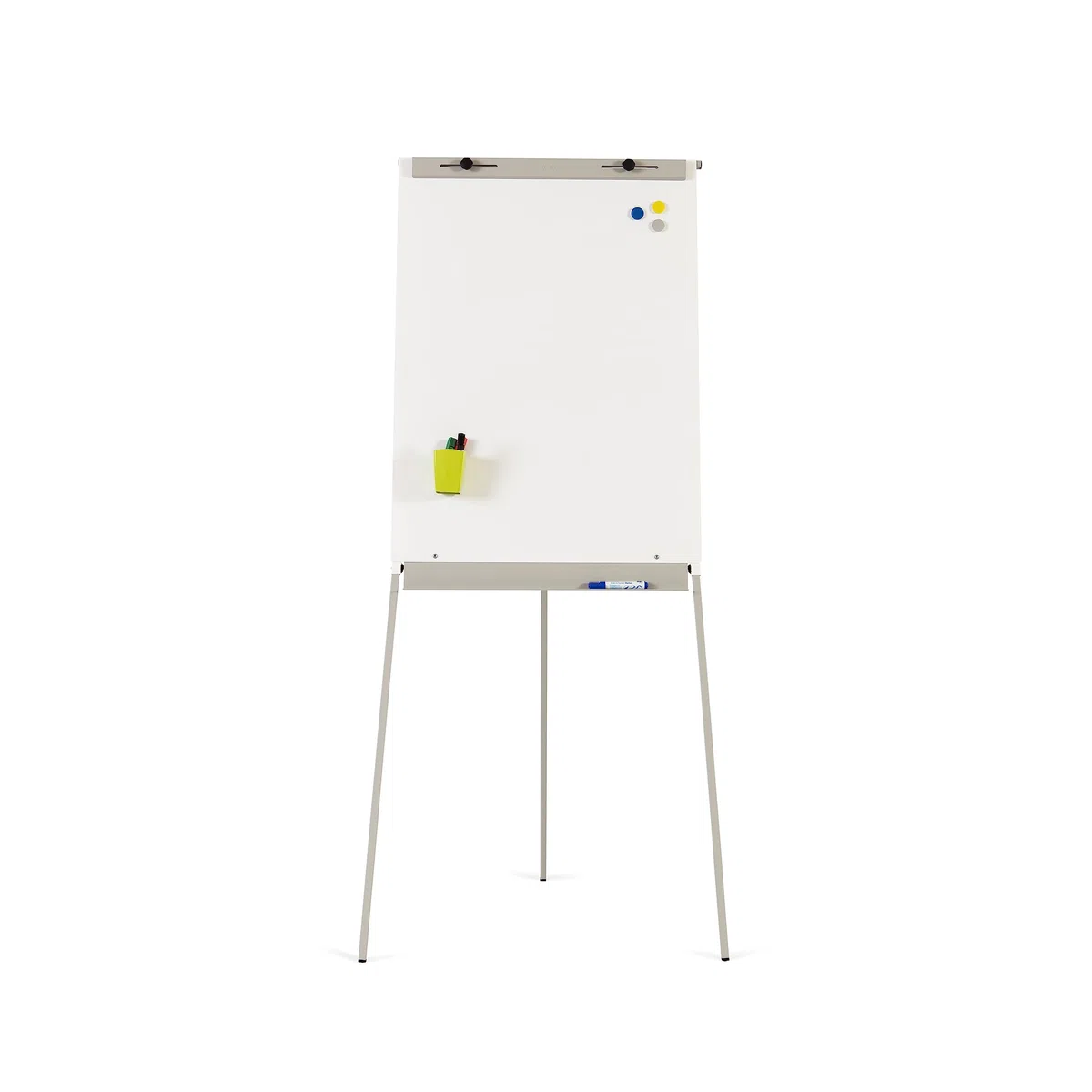 Rocada | Lavagna bianca con cavalletto | Magnetico | Rotfogli con braccio grigio | altezza regolabile| 70 x 105-180 x 70 cm