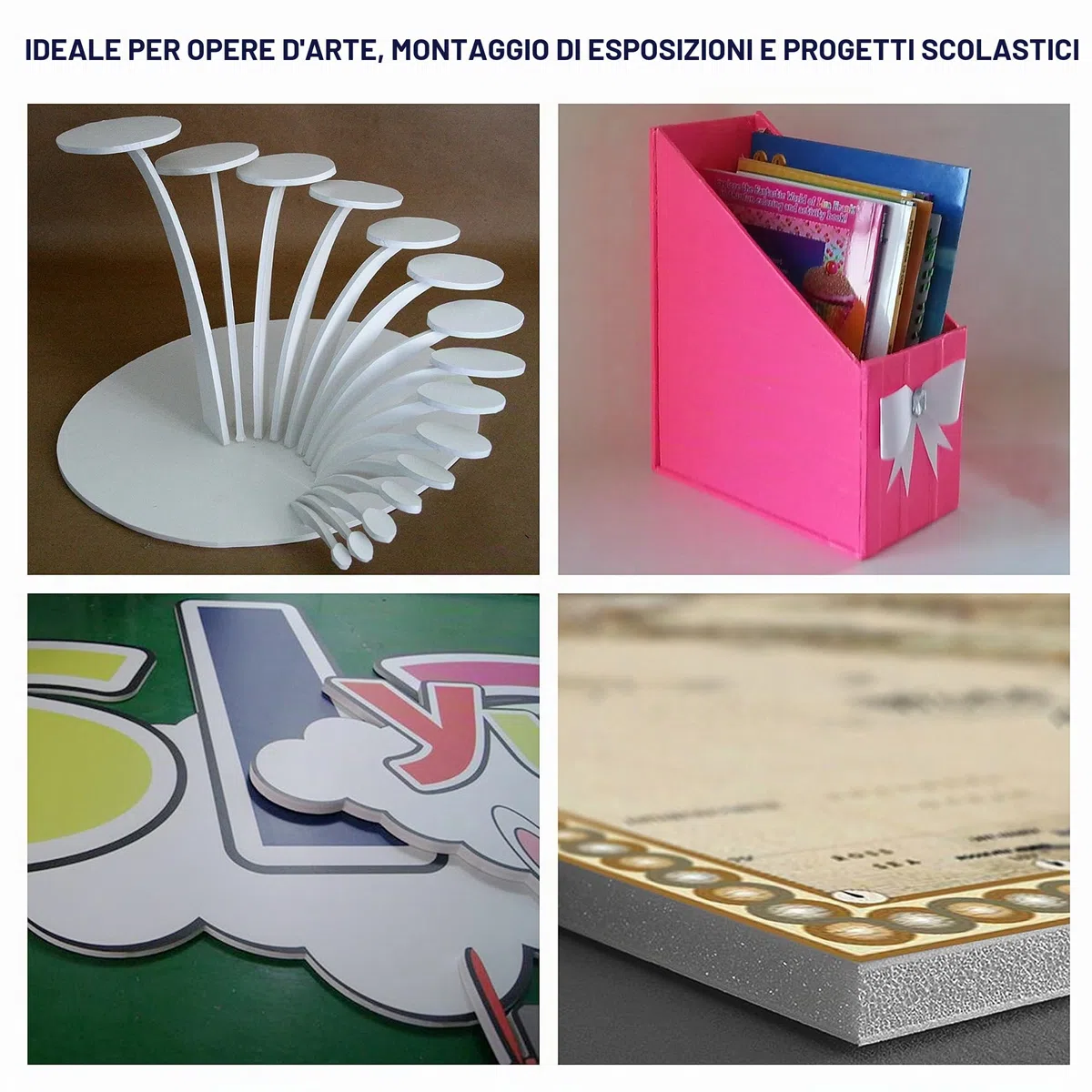 Lastre in Poliplat (Foam Board) 750 x 500 x 5mm - Pacco da 12 Premium - Pannello in Schiuma Bianco, Fogli in Poliplat per Incorniciare, Attività Artistiche, Mostre, Presentazioni e Progetti Scolastici