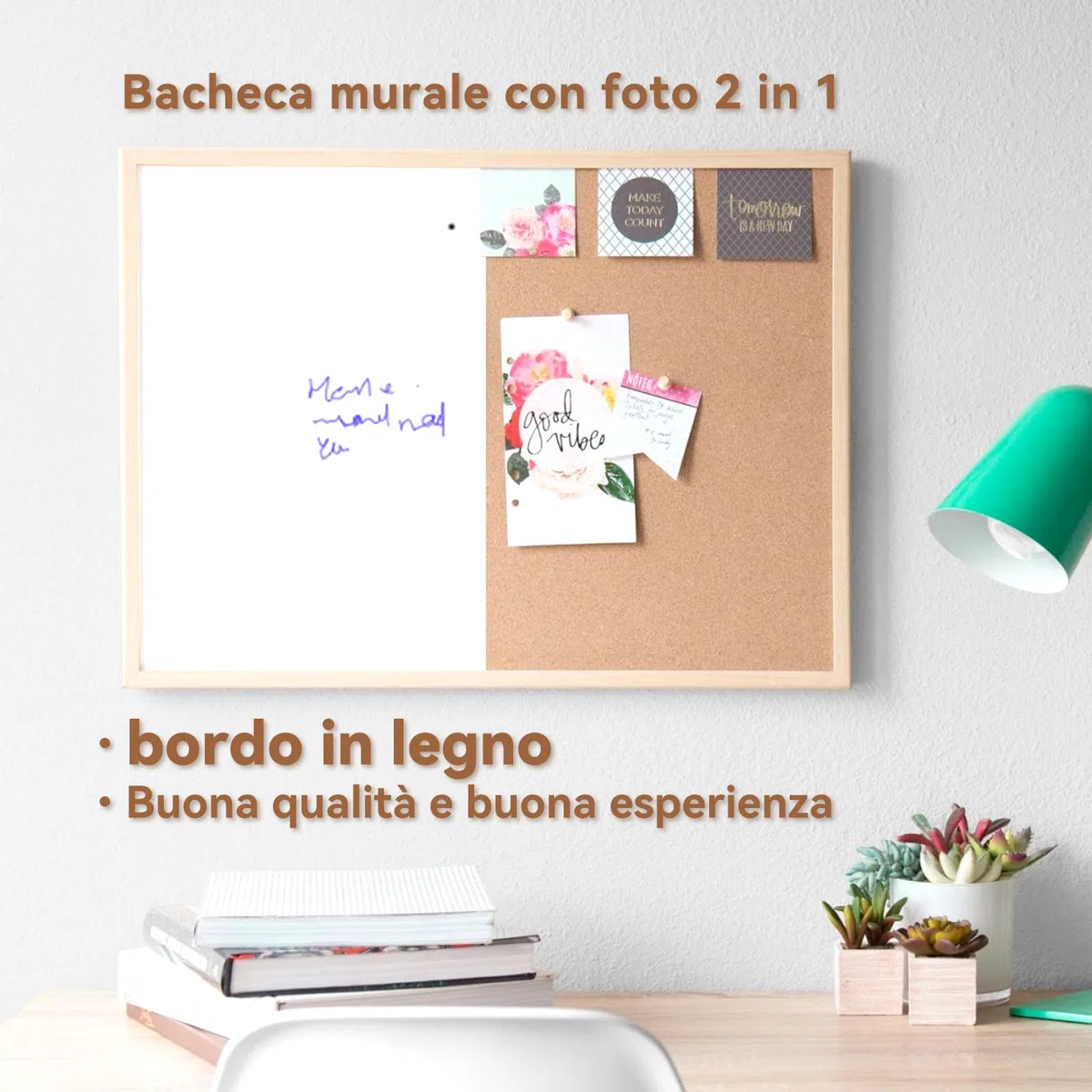 Lavagna in Sughero,Combinazione Di Set Di Lavagne In Sughero, Lavagne in Sughero Da 15,74 x 11,81 Per Bacheche Da Parete, Con Guarnizioni,Puntine In legno,Golfari,Viti Applicabili All'home Office
