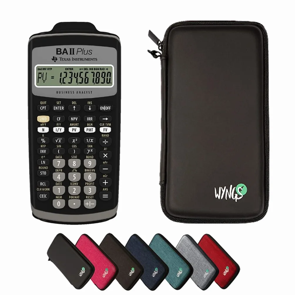 Texas Instruments TI-BA II Plus, calcolatrice scientifica + Schutztasche + Erweiterte Garantie
