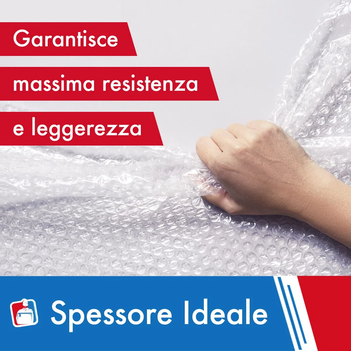 IMBALLAGGI 2000 - Pluriball Imballaggio, 1Pz 1,5x100M 55gr/mq Ideale per Spedizione Trasloco e Trasporto, Plastica per Imballaggio con Bolle Valida come Imballaggio per Spedizioni e Protezione Oggetti