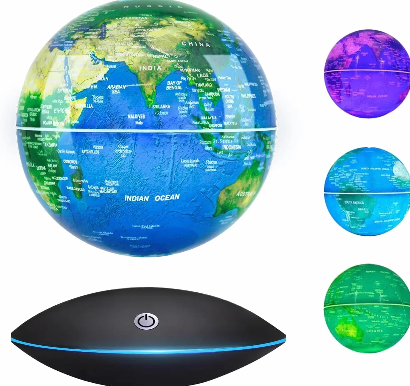 Levitazione magnetica Galleggiante Mappamondi Mappa del mondo Rotazione - Globo di gravità per il regalo educativo - Decorazione della scrivania in scuola d'ufficio - Dracarys (EUR spina)