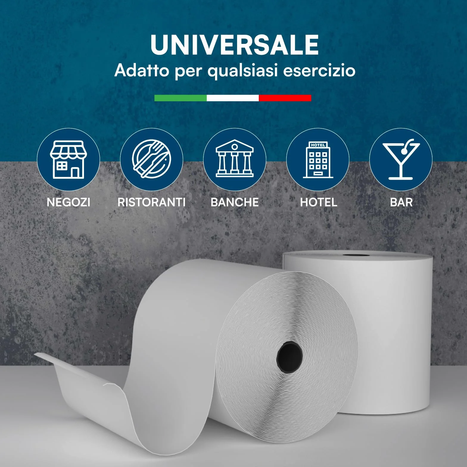 Rotoli Termici 80x80 di Alta Qualità per Registratori di Cassa, Carta Termica Omologata, Confezione da 50 - Compatibili con Nexi, Axerve e Ingenico (50)