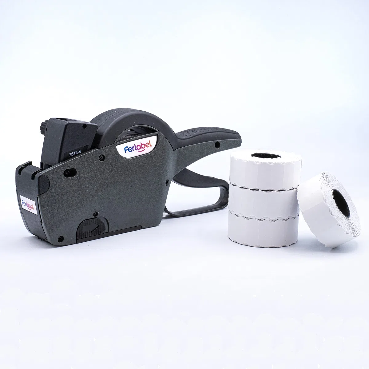 PREZZATRICE MANUALE PRO 8 CARATTERI - KIT COMPLETO DI 4 ROTOLI DI ETICHETTE 26x12