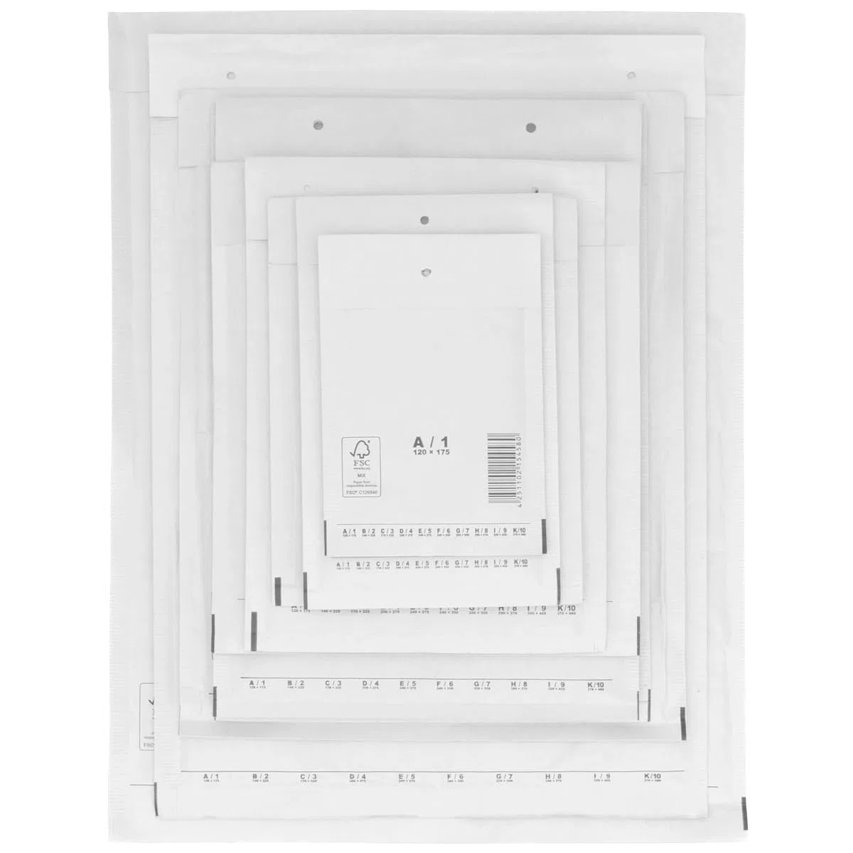 verpacking buste imbottite 370 x 480 mm bianco K10 [dimensione e quantità a scelta] autoadesivo adatta per DIN A3+ C3 buste da spedizione con aria 50 pezzi