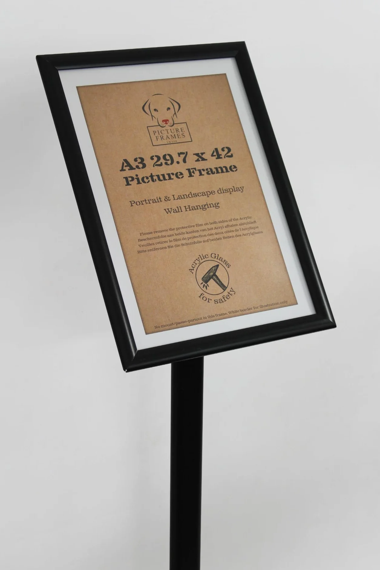 Supporto Informativo Nero - Espositore A3, Piantana in Alluminio, Supporto Girevole per Presentazioni, Porta Poster Verticale e Orizzontale, Porta Manifesti - 420 x 297 mm