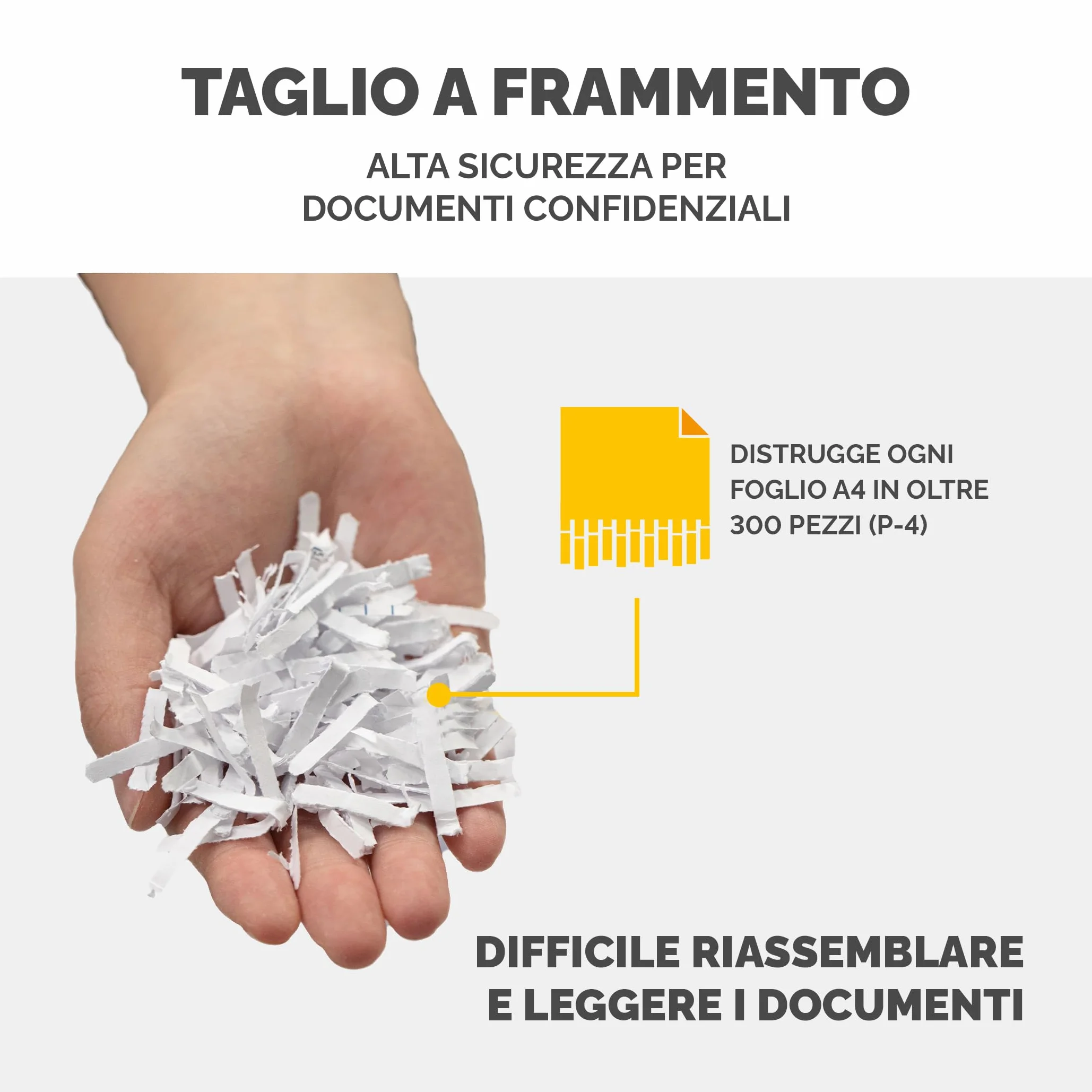 Fellowes Distruggi documenti a frammento FS-12C, 12 fogli, per casa e piccolo ufficio, uso personale, cestino da 19 litri, distruggidocumenti con blocco di sicurezza, bianco [ESCLUSIVA AMAZON]