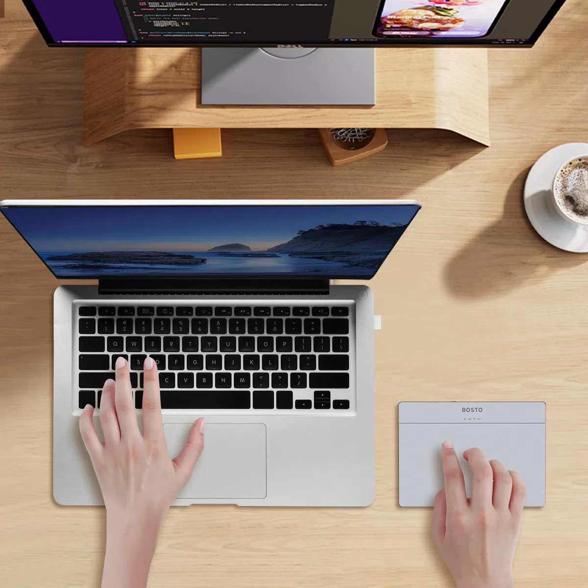 Eacam NUOVA BOSTO T02 Wired o Wireless Touchpad, Navigazione Multi-touch Trackpad Portatile per Utente PC per Laptop per Computer Desktop