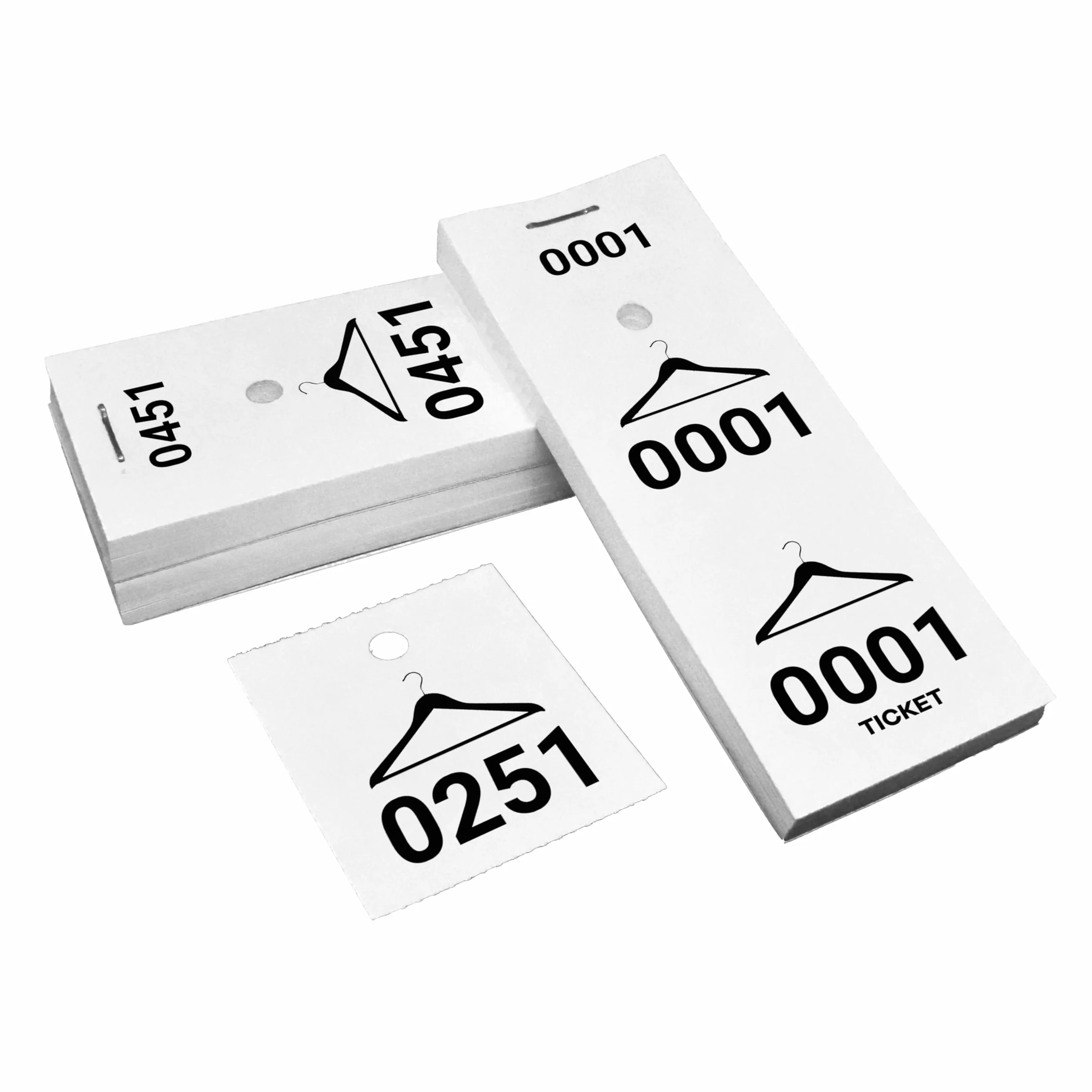 Biglietti Guardaroba Numerati 12x4.5 Carta 140g Bianco 1000