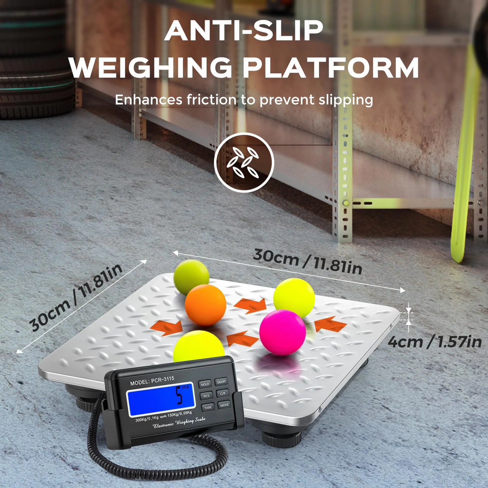 Bonvoisin Bilancia Postale Digitale 300kg/660lb, Display LCD Esterno, Piatto Acciaio Inox, Doppia Portata Precisione 300kg/0,1kg & 150kg/0,05kg, Commutabile kg/oz/lb/lb:oz, Funzione Conteggio