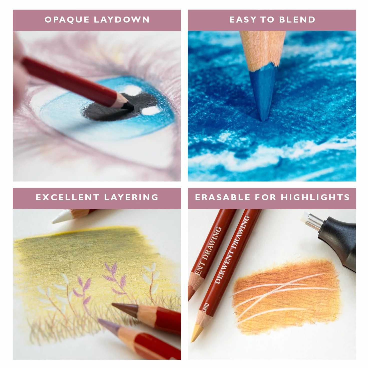 Derwent Drawing Set Di 24 Matite Colorate Per Disegno E Scrittura, Multicolore