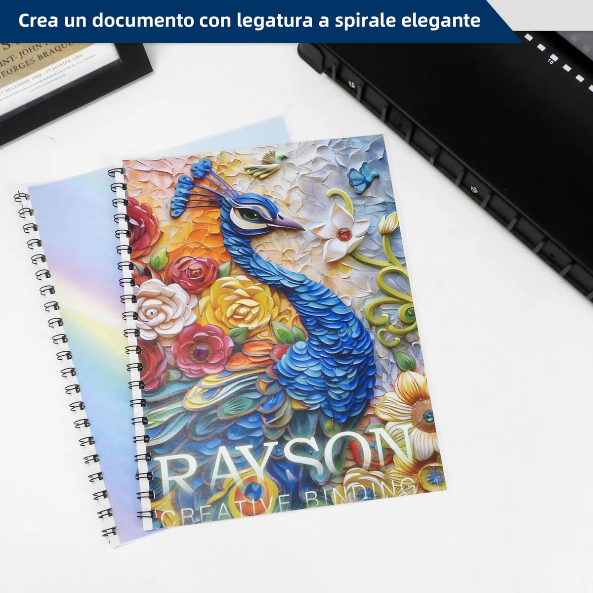 RAYSON Rilegatrice Spirale Metallica, 23 Fori, 250 Fogli, TD-1221