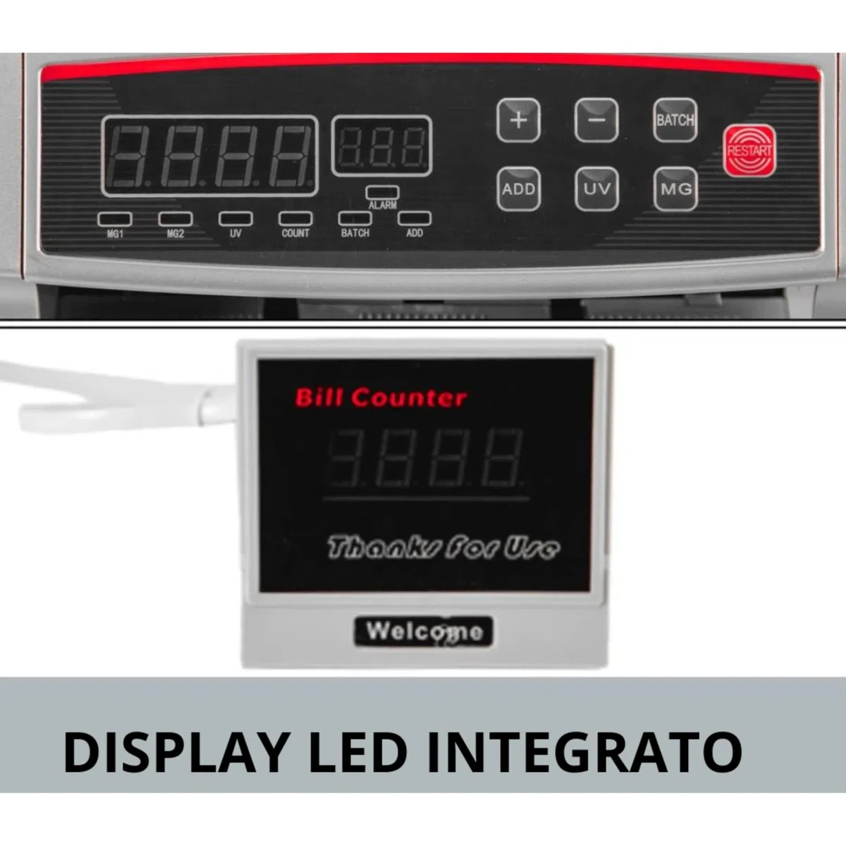 YASTA Conta banconote rileva banconote false doppio display rileva contraffazione 5300